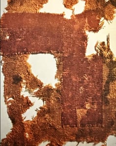 Gamma mark sign of the square in ancient cloth